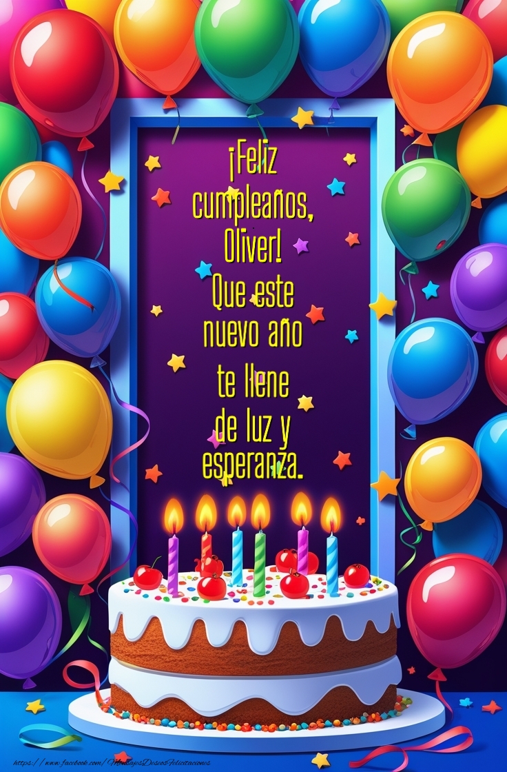 Felicitaciones de cumpleaños - Que este nuevo año te llene  de luz y  esperanza.