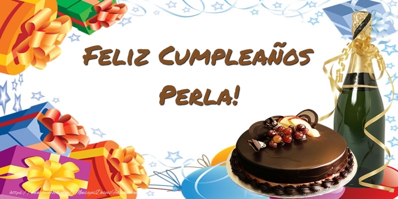 Felicitaciones de cumpleaños - Champán & Tartas & Hombres | Feliz Cumpleaños Perla!