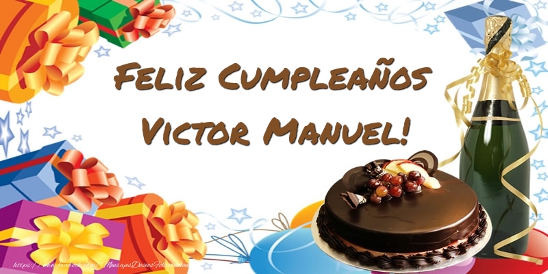Felicitaciones de cumpleaños - Champán & Tartas & Hombres | Feliz Cumpleaños Victor Manuel!