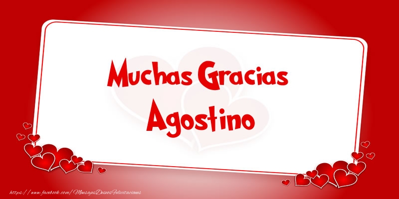 Felicitaciones de gracias - Muchas Gracias Agostino