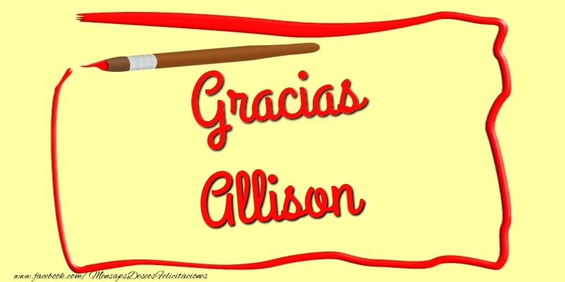 Felicitaciones de gracias - Gracias Allison