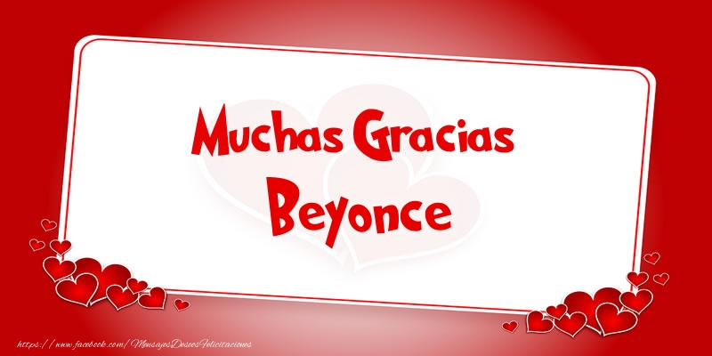 Felicitaciones de gracias - Muchas Gracias Beyonce