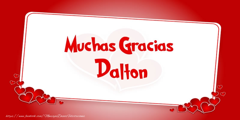 Felicitaciones de gracias - Muchas Gracias Dalton