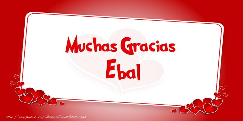 Felicitaciones de gracias - Muchas Gracias Ebal