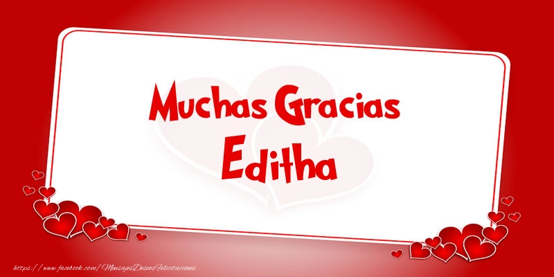 Felicitaciones de gracias - Muchas Gracias Editha