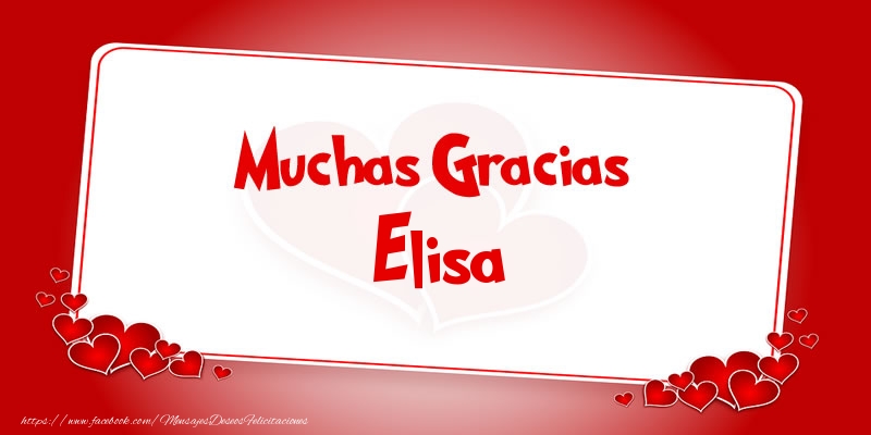 Felicitaciones de gracias - Muchas Gracias Elisa