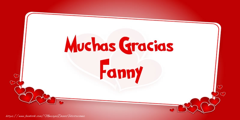 Felicitaciones de gracias - Muchas Gracias Fanny