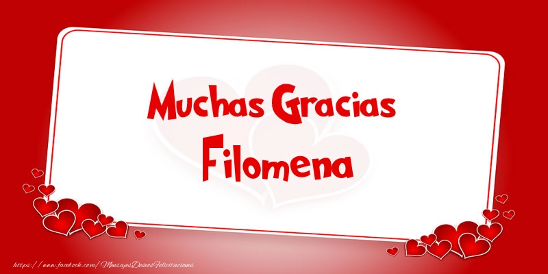 Felicitaciones de gracias - Muchas Gracias Filomena