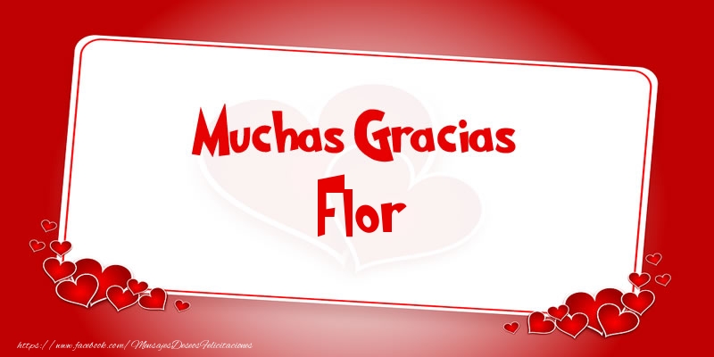 Felicitaciones de gracias - Muchas Gracias Flor