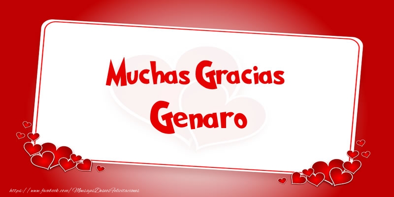 Felicitaciones de gracias - Muchas Gracias Genaro