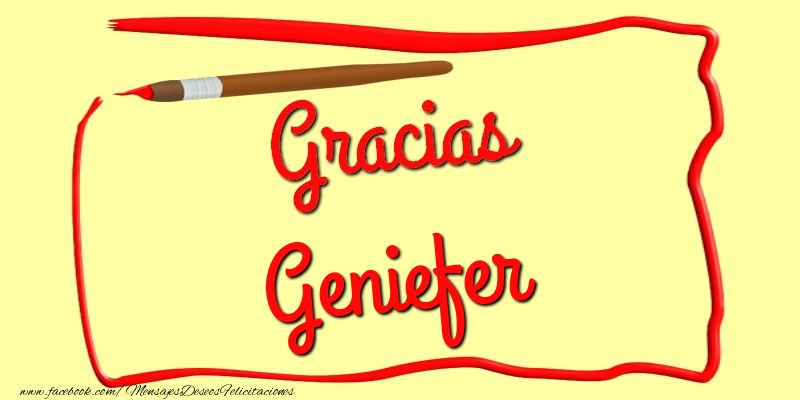 Felicitaciones de gracias - Gracias Geniefer