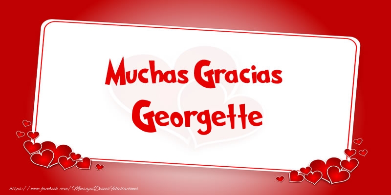 Felicitaciones de gracias - Muchas Gracias Georgette
