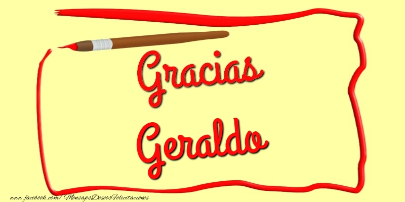 Felicitaciones de gracias - Gracias Geraldo