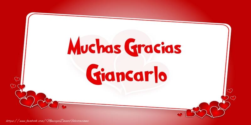 Felicitaciones de gracias - Muchas Gracias Giancarlo