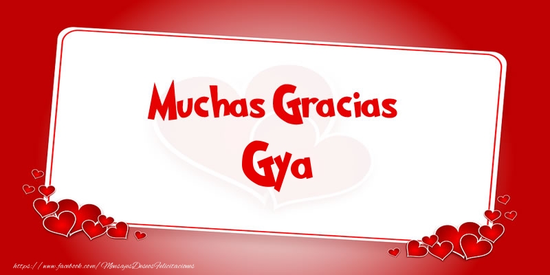 Felicitaciones de gracias - Muchas Gracias Gya