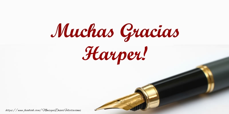 Felicitaciones de gracias - Muchas Gracias Harper!