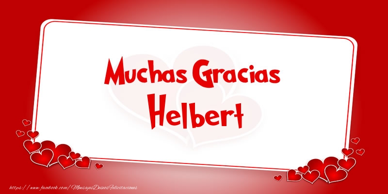 Felicitaciones de gracias - Muchas Gracias Helbert