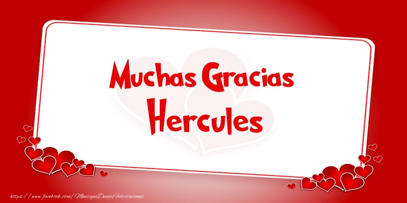 Felicitaciones de gracias - Muchas Gracias Hercules