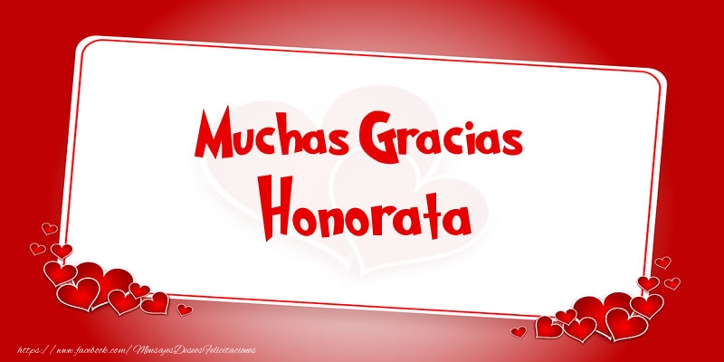Felicitaciones de gracias - Muchas Gracias Honorata