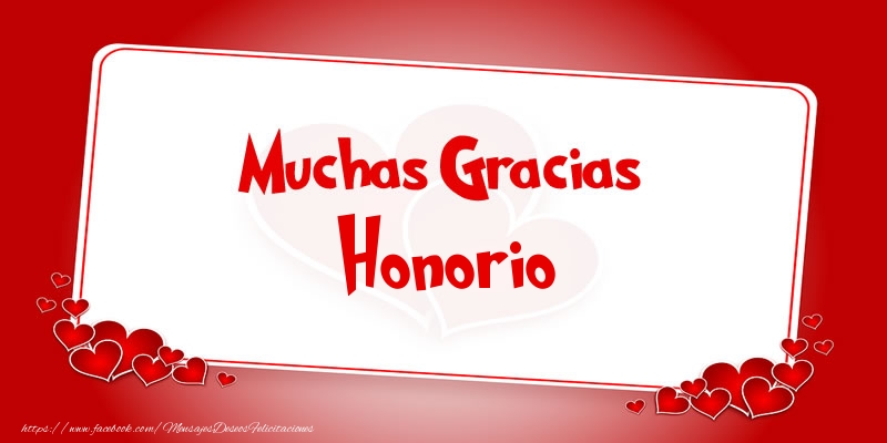 Felicitaciones de gracias - Muchas Gracias Honorio