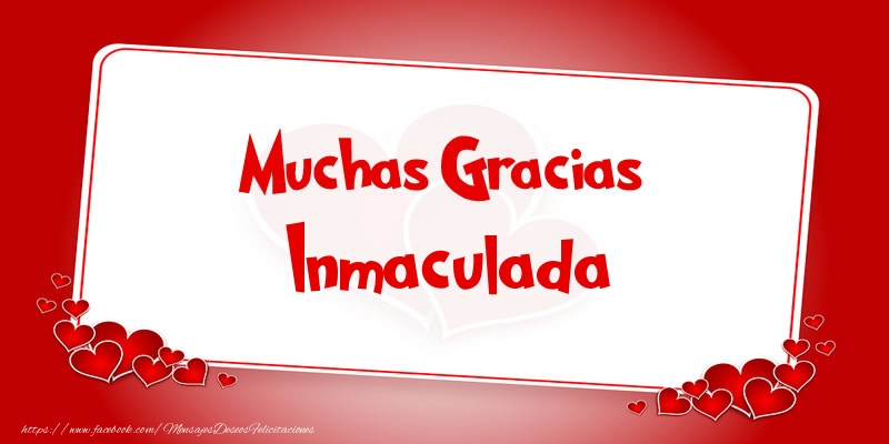 Felicitaciones de gracias - Muchas Gracias Inmaculada