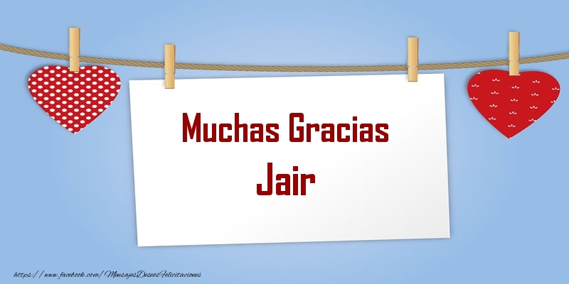 Felicitaciones de gracias - Muchas Gracias Jair