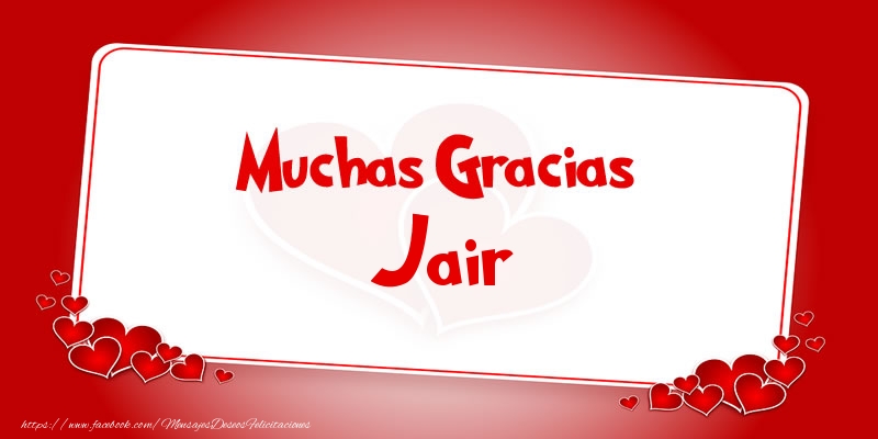 Felicitaciones de gracias - Muchas Gracias Jair