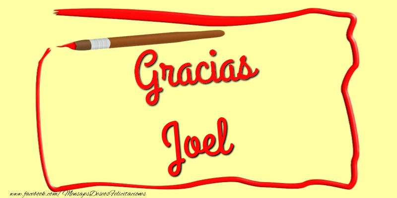 Felicitaciones de gracias - Gracias Joel