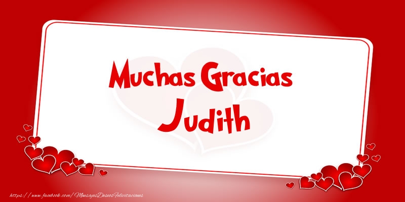 Felicitaciones de gracias - Muchas Gracias Judith
