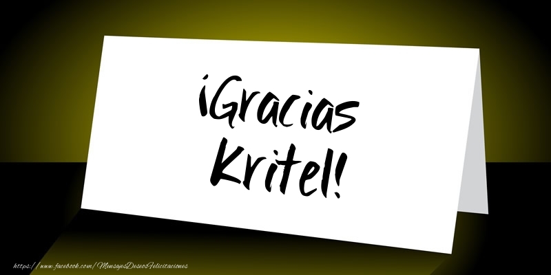 Felicitaciones de gracias - ¡Gracias Kritel!