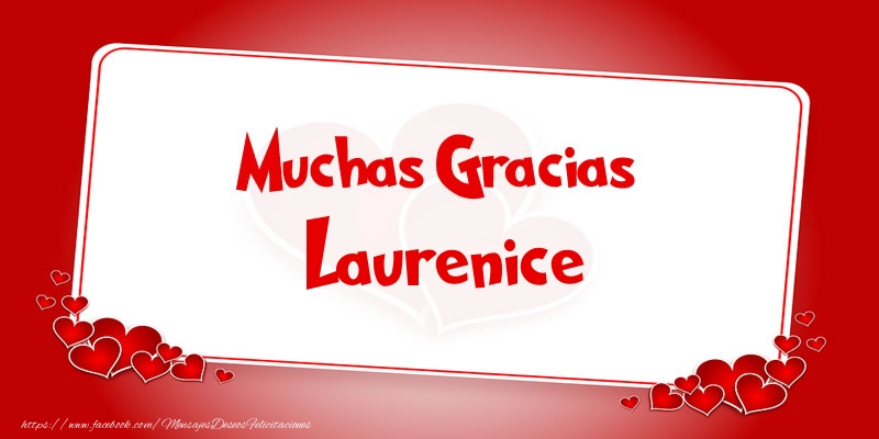 Felicitaciones de gracias - Muchas Gracias Laurenice