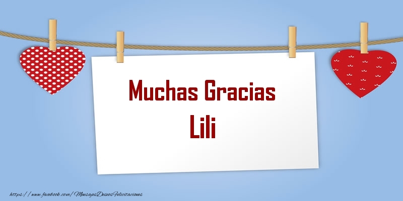 Felicitaciones de gracias - Muchas Gracias Lili