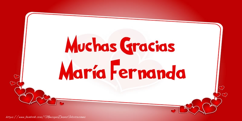 Felicitaciones de gracias - Muchas Gracias María Fernanda