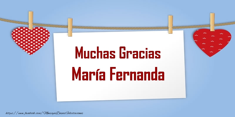 Felicitaciones de gracias - Muchas Gracias María Fernanda
