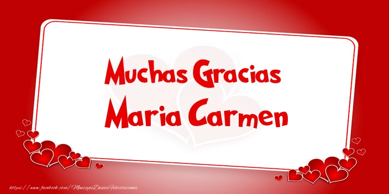 Felicitaciones de gracias - Muchas Gracias Maria Carmen