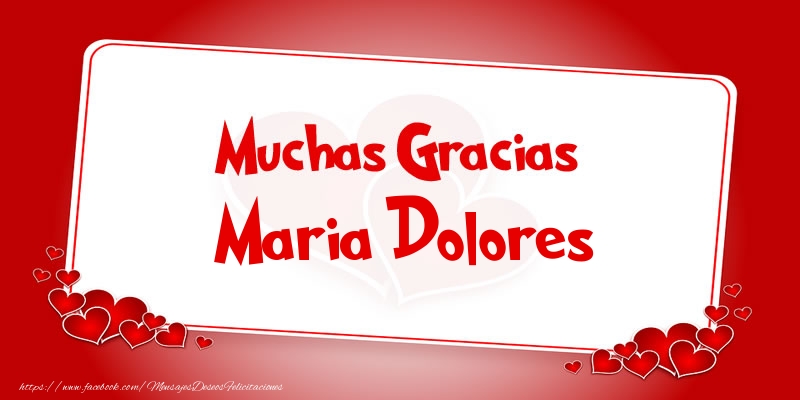 Felicitaciones de gracias - Muchas Gracias Maria Dolores