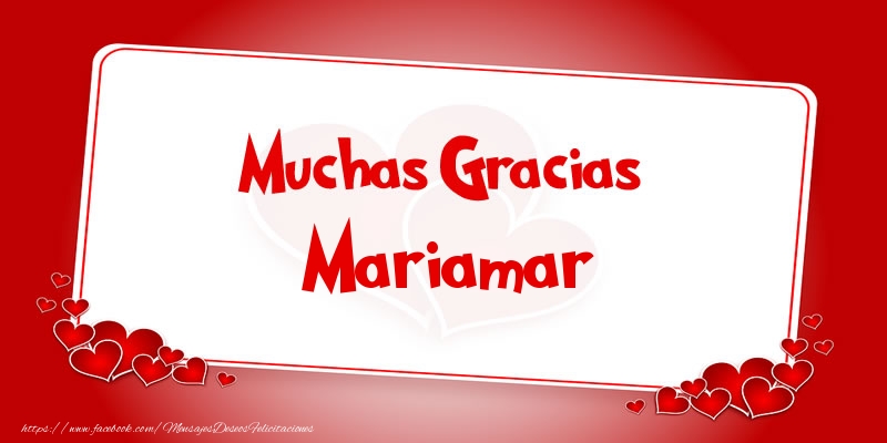 Felicitaciones de gracias - Muchas Gracias Mariamar