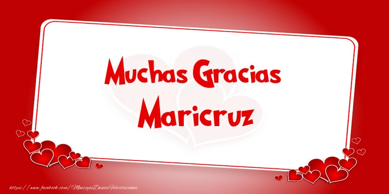 Felicitaciones de gracias - Muchas Gracias Maricruz