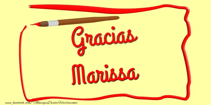 Felicitaciones de gracias - Gracias Marissa