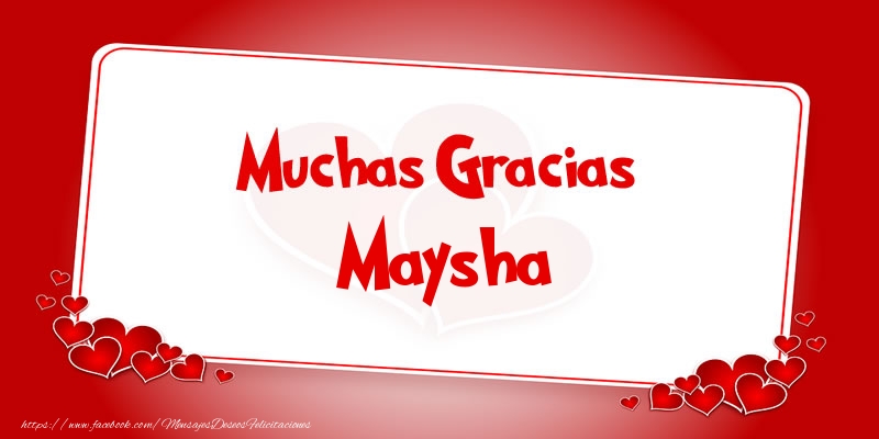 Felicitaciones de gracias - Muchas Gracias Maysha