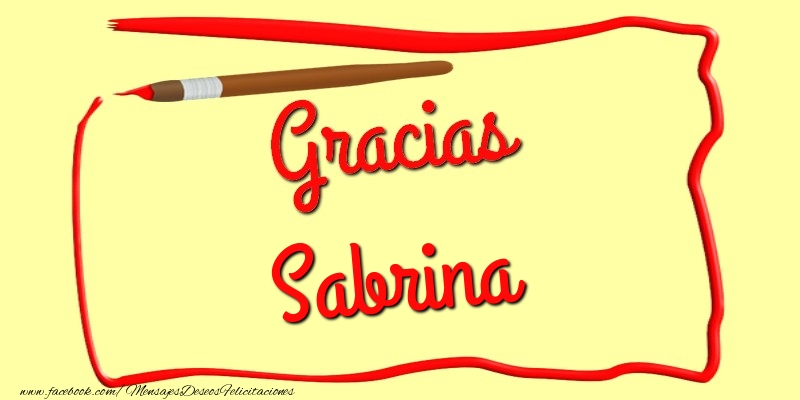 Felicitaciones de gracias - Gracias Sabrina