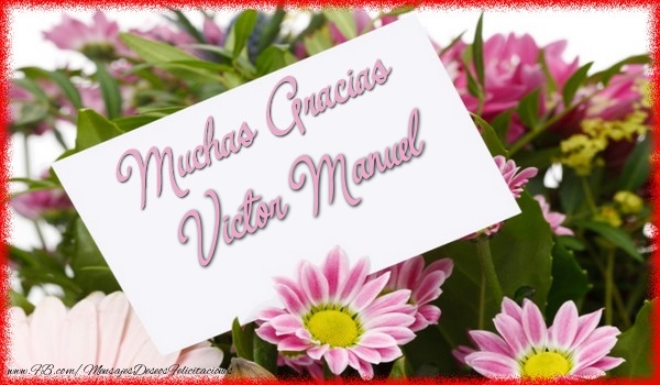 Felicitaciones de gracias - Muchas Gracias Victor Manuel