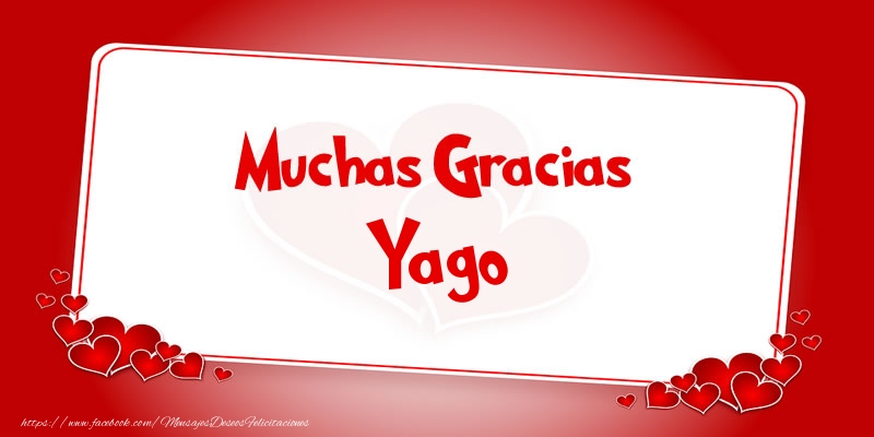 Felicitaciones de gracias - Muchas Gracias Yago