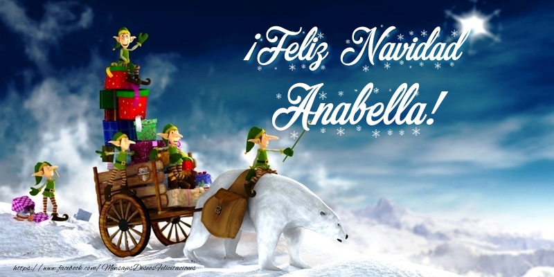 Felicitaciones de Navidad - Papá Noel & Regalo | ¡Feliz Navidad Anabella!