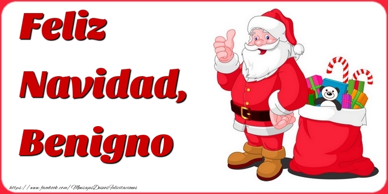 Felicitaciones de Navidad - Papá Noel & Regalo | Feliz Navidad, Benigno