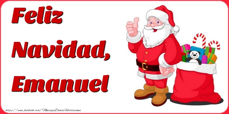 Felicitaciones de Navidad - Papá Noel & Regalo | Feliz Navidad, Emanuel