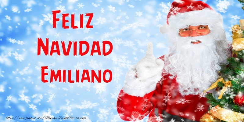 Felicitaciones de Navidad - Papá Noel | Feliz Navidad Emiliano
