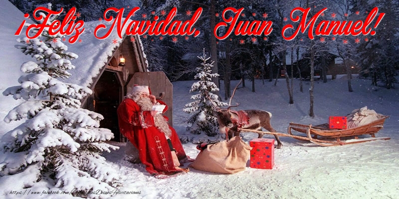 Felicitaciones de Navidad - Papá Noel & Regalo | ¡Feliz Navidad, Juan Manuel!