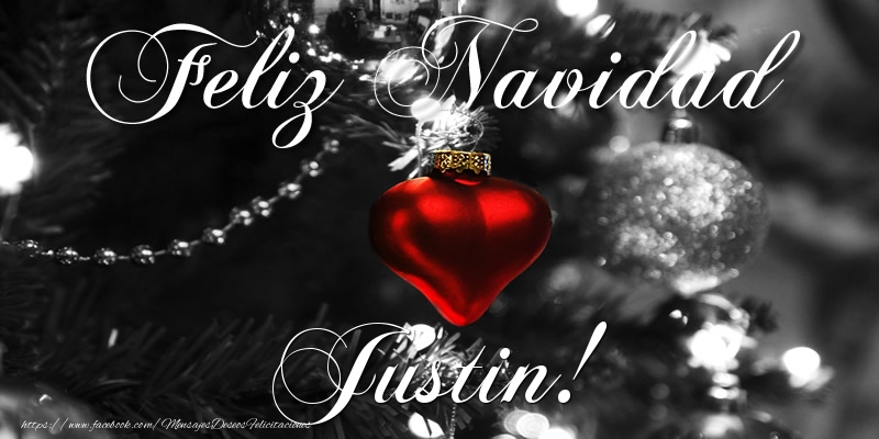 Felicitaciones de Navidad - Bolas De Navidad | Feliz Navidad Justin!