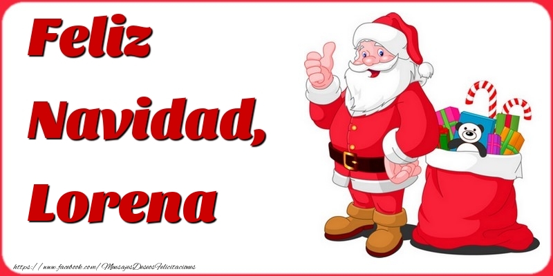 Felicitaciones de Navidad - Papá Noel & Regalo | Feliz Navidad, Lorena